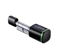 Tuya - Serrure Électronique Intelligente À Empreintes Digitales, avec Cylindre, Verrouillage Intelligent, Application, Télécommande, Déverrouillage par Clé Facile Haute Sécurité(K1B 50 50)