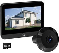 Tuya Smart 1080p 2.4g WiFi Mini Caméra De Sécurité Micro-Ondes Radar Détection Humaine Visionneuse De Porte Numérique Judas De Porte Numérique, 64g Door Cam