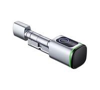 TUYA Smart Home Security Serrure De Porte DIY Noyau De Cylindre Électronique Gouvernante APP Clé IC Carte Déverrouillage D'empreintes Digitales(Silver,A50 B50)