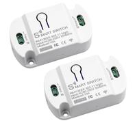 Tuya Smart Life Lot de 2 modules d'interrupteur Wi-Fi 10 A Fonctionne avec Alexa, Google Assistant DIY Encastré