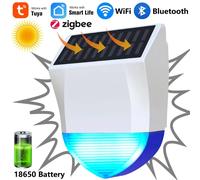 Tuya Smart pour Zigbee, alarme sirène WiFi, étanche, extérieur avec alimentation solaire et USB, télécommande en option, 95dB zigbee 1pc