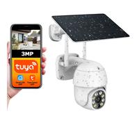Tuya SmartLife APP 3MP WiFi batterie suivi de mouvement solaire détection PIR Surveillance de sécurité couleur Vision nocturne caméra PTZ extérieure