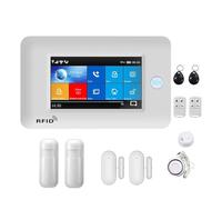 Tuya - Système D'alarme De Sécurité WiFi GSM, avec Caméra IP, Capteur Mouvement PIR, Sirène, sans Fil, Kit Anti-cambriolage for Maison Intelligente Facile à Installer(C)