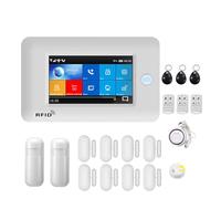 Tuya - Système D'alarme De Sécurité WiFi GSM, avec Caméra IP, Capteur Mouvement PIR, Sirène, sans Fil, Kit Anti-cambriolage for Maison Intelligente Surveillance à Distance(F)