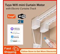 Tuya WiFi 2N Mini moteur de rideau intelligent avec rideaux électriques personnalisés Rail de rail RF télécommande Alexa Yandex Alice Voice Contorl Middle open