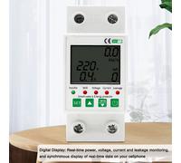 Tuya WiFi 2P Intelligent Leakage Protecting Switch Current Voltage Monitoring Timer Function Power Meter Compatible with Amazon Alexa and home for Voice Control (en anglais)
