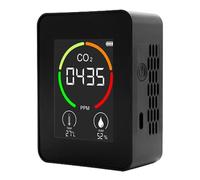 Tuya WiFi Capteur De CO2 Intérieur Compteur Détecteur d'air Numérique Analyseur Intelligent La Qualité L'air Moniteur Pollution Gaz Surveillance Multifonction(3 in 1 Black)