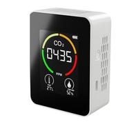 Tuya WiFi Capteur De CO2 Intérieur Compteur Détecteur d'air Numérique Analyseur Intelligent La Qualité L'air Moniteur Pollution Gaz Surveillance Multifonction(3 in 1 White)
