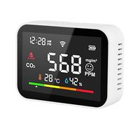 Tuya WiFi Détecteur De CO2 Intelligent Capteur Qualité L'air Température Et D'humidité en Temps Réel Testeur Analyseur Moniteur Alarme Puissante