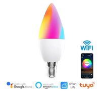 Tuya Wifi E14 Ampoule Bougie LED Intelligente RGBCW 5W Dimmable Alexa Google