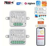 Tuya Wifi et ZigBee Module de variateur intelligent 2 voies interrupteur de lumière à intensité variable APP télécommande fonctionne avec Alexa Google Home 10A