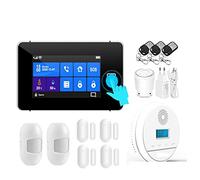TUYA WiFi GSM Home Famber Alarm System Tft Toucher Le Clavier d'empreintes digitales Armement Température Humidité Affichage avec capteur(I)