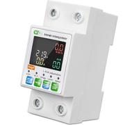 Tuya WiFi Intelligent Circuit Breaker Backlit monophasé Compteur d'énergie Protecteur d'auto-refermeture avec support d'affichage LCD Télécommande d'application sur/ sous tension Protection contre les
