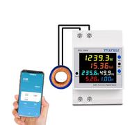 Tuya wifi moniteur à distance 6in1 AC 110V 220V 100A facteur de puissance courant de tension kWh fréquencemètre d'énergie électrique d52-2066 CT externe