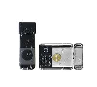 Tuya Wifi Smart lock étanche IP65 Double face empreinte digitale Code IC Carte électronique Outdoor Gate Lock 8 langues haut-parleur (Couleur : F)