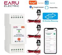 TUYA WiFi Smart Triphasé AC90-480V Bidirectionnel Mesure Puissance Massage kWh Compteur Moniteur avec 3PCS CT Pinces Commutateur citations 300A