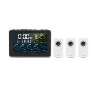 Tuya WiFi Station Météo Écran Couleur APP Contrôle Intérieur Extérieur Thermomètre Hygromètre 5 Jours Prévisions Météo 3 Réveils Moniteur Précis(3 Sensor)