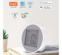 Tuya WiFi Temperature Humidity Sensor Intelligent Hygrothermograph Meter with High and Low Temperature Alarm Function Compatible with Alexa and Home (Capteur de température et d'humidité intelligent a