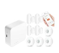 TUYA WiFi ZigBee Bluetooth Smart Accueil Système d'alarme Système d'alarme Ouverte Hub Smart Life Smart Life App Travail à Distance(B 15000MAH)