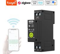 Tuya Zigbee 1P Intelligent Circuit Breaker ON OFF Timing Photovoltaic Bidirectional Metering Energy Meter Automatic Reclosing Protector with Metering and Prepaid Function Compatible with Alexa and Ass