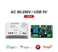 Tuya Zigbee-Commutateur 1,2,4 gangs,contrôleur de rail Din,contact sec,passerelle requise,technologie USB,5V,DC 12V,24V,110V,220V,230V,4CH - Type 1CH Zigbee 85-250V