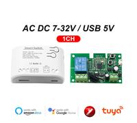 Tuya Zigbee-Commutateur 1,2,4 gangs,contrôleur de rail Din,contact sec,passerelle requise,technologie USB,5V,DC 12V,24V,110V,220V,230V,4CH - Type 1CH Zigbee 7-32V