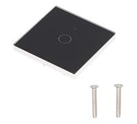 Tuya Zigbee interrupteur d'éclairage intelligent panneau tactile simple télécommande interrupteur électrique avec rétro-éclairage pour bureau à domicile ignifuge PC verre trempé (Noire)