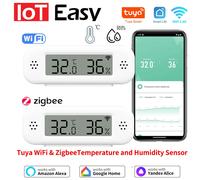 Tuya Zigbee-Mini hygromètre WiFi pour maison intelligente, température et humidité, fonctionne avec Google Home, Yandex Alexa, Therye.com