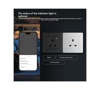 Tuya ZigBee Socket UK Wall Embedded Outlet Monitor Indicator App Remote Control Voice Cotrol UK Plug