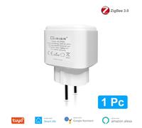 Tuya Zigequation-Prise Intelligente Avec Moniteur D'alimentation,Application Sans Fil,Télécommande Vocale,Prise Ue,Fonctionne Avec Alexa,Google Home,3.0,16a -1 Pc
