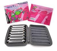 Tuyama® Set de 7 Harmonicas - 10 Trous - Coffre Robuste - Differentes Tonalités: Do-Re-Mi-Fa-Sol-La-Si bémol Majeur 7 x Harmonica (Blues Harp) (TMH-213S+Book)