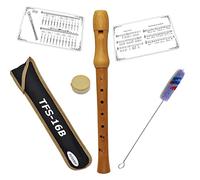 Tuyama® TFS-16B Flûte à bec en bois d'érable - Doigté baroque - Flûte soprano en bois avec tableau des doigtés et exemples de partitions