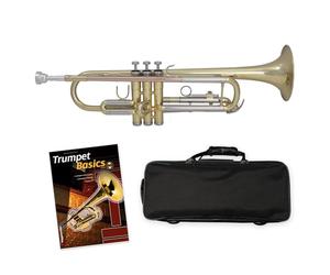 Tuyama Trompette en sib TTR-171 en laiton - complète avec embouchure, étui, accessoires + méthode de trompette « Trumpet Basics »