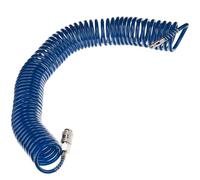 Tuyau à air comprimé SP-PE 10 m, tuyau flexible spiralé 5/8 mm, tuyau d'air PE, pression maximale 10 bar, avec protection anti-torsion et raccord rapide, pour garage et atelier