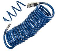 Tuyau à air comprimé SP-PE 5 m, tuyau flexible spiralé 6,5/10 mm, tuyau d'air PE, pression maximale 10 bar, avec protection anti-torsion et raccord rapide, pour garage et atelier