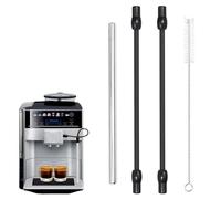 Tuyau à lait compatible avec Siemens EQ6 2 tuyaux à lait tube à lait en acier inoxydable brosse de nettoyage Compatible avec la machine à café entièrement Siemens série eq.6 plus s700, Bosch Veroaroma