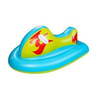 Tuyau à neige de Noël en forme de bateau de moto, traîneau à neige gonflable, bonbon à la menthe poivrée, tuyau de ski gonflable robuste avec 2 poignées, pour enfants et adultes (bleu, 126 x 76 x 55