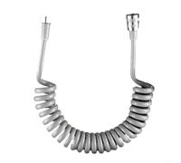 Tuyau à ressort flexible en polyuréthane pour douche - Design en spirale - Extensible - Anti-explosion - Pas d'affaissement - Installation facile à la main - 5 m - Gris et blanc - Pour salle de bain