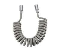 Tuyau à ressort rétractable de 1,5 m Le tuyau de douche rétractable flexible convient à la douche à main, convient au jet de bidet de toilette de première classe (noir/gris)(Gris)
