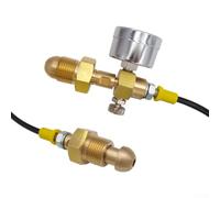 Tuyau adaptateur de station de recharge pour bouteille cylindrique d'argon BS 341 No. 3 UK avec connexion G 5/8", acier inoxydable haute pression de 90 cm (style 5)