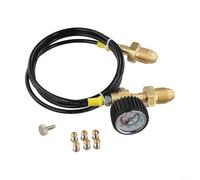 Tuyau adaptateur de transfert de station de remplissage pour cylindres d'argon BS 341 No. 3 UK - G 5/8" RH en acier inoxydable tressé (90 cm), haute pression, accessoire régulateur de gaz de soudure