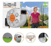 Tuyau arrosage CLABER mural dévidoir 20 mètres diam 12 mm Rool Up Rembobinage automatique fixation haute résistance