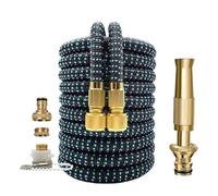 Tuyau Arrosage Extensible Tuyau d'arrosage extensible et flexible for jardin, pistolet à eau triple expansion, ensemble de pistolets lavage voiture(50ft)