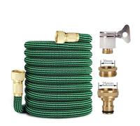 tuyau arrosage Tuyau d'arrosage extensible for jardin tuyau de nettoyage Flexible haute pression lave-auto en plastique buse d'eau for l'irrigation(Hose and connector,1/2''_150FT)