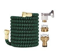 tuyau arrosage Tuyau d'arrosage extensible for jardin tuyau de nettoyage Flexible haute pression lave-auto en plastique buse d'eau for l'irrigation(Hose and connector03,1/2''_25FT)