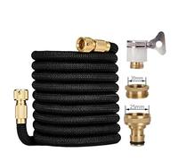 tuyau arrosage Tuyau d'arrosage extensible for jardin tuyau de nettoyage Flexible haute pression lave-auto en plastique buse d'eau for l'irrigation(Hose and connector05,1/2''_150FT)