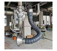 Tuyau Articulé Tuyau d'extraction de fumées de soudage industriel de grande taille avec hotte en acier inoxydable, tuyau flexible articulé for l'évacuation des fumées dans(160mm/6.3in,L2.5M/8.2FT)