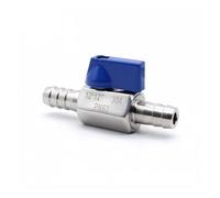 Tuyau barbe Mini robinet à tournant sphérique Grade 7mm 8mm 10mm 12mm gaz eau huile tuyau peau Joint Micro(10mm x 10mm,Stainless Handle)