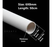 Tuyau blanc en PVC,diamètre extérieur 6 20mm,50cm de long,2 à 10 pièces,tube d'aquarium précieux,d'argile de jardin,raccords d'arrosage - Type 6mmX8mm-10PCS