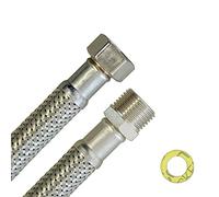 Tuyau blindé et flexible de 1/2" ÜM x 1/2" AG DN13 - Pour sanitaire avec homologation pour l'eau potable.